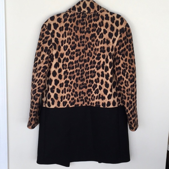 EUC Zara Leopard Colorblock Coat - Picture 4 of 6